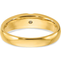 14K Yellow Gold Men's 1/5 Carat Round Diamond Band Ring - 0.2 Carats Total Diamond Weight by IBGoodman
