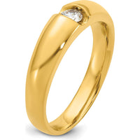 14K Yellow Gold Men's 1/5 Carat Round Diamond Band Ring - 0.2 Carats Total Diamond Weight by IBGoodman