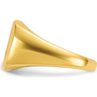 14K Yellow Gold Men's 14x14mm Cushion Signet Ring - Personalized Luxury Design by IBGoodman