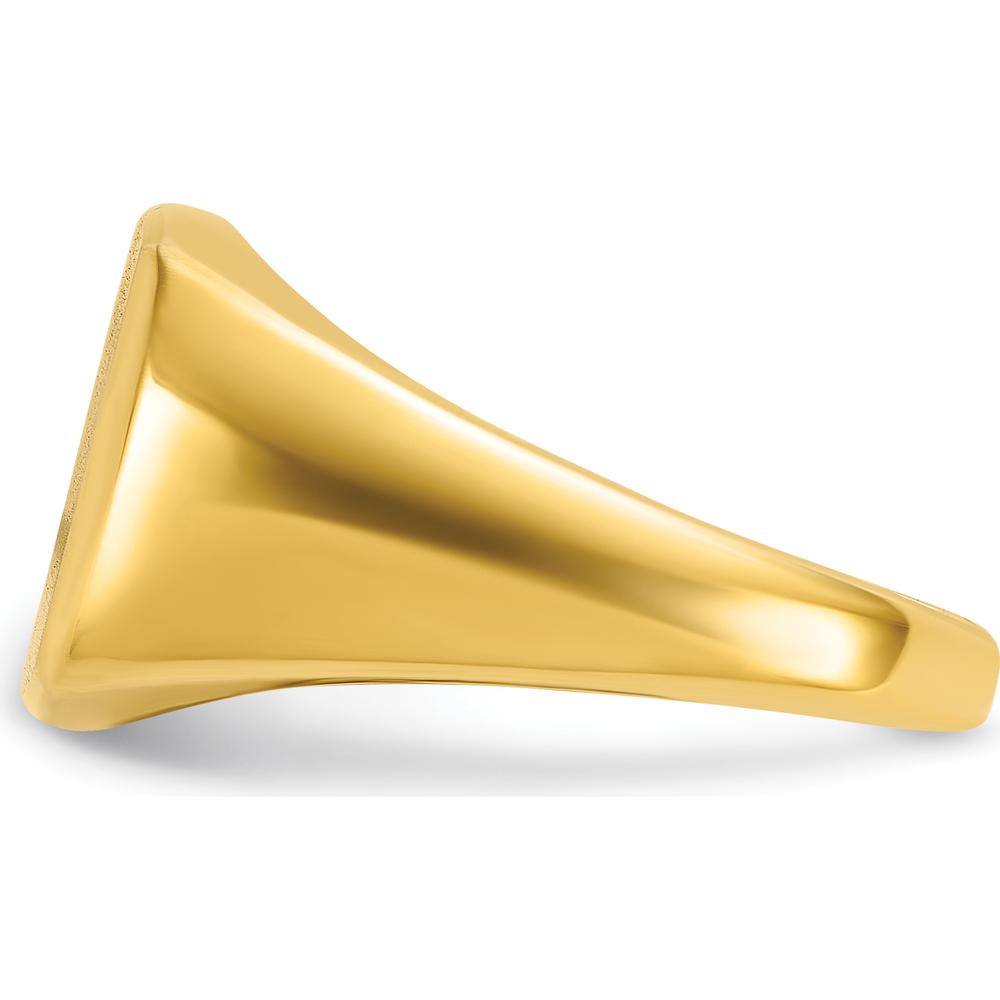 14K Yellow Gold Men's 14x14mm Cushion Signet Ring - Personalized Luxury Design by IBGoodman