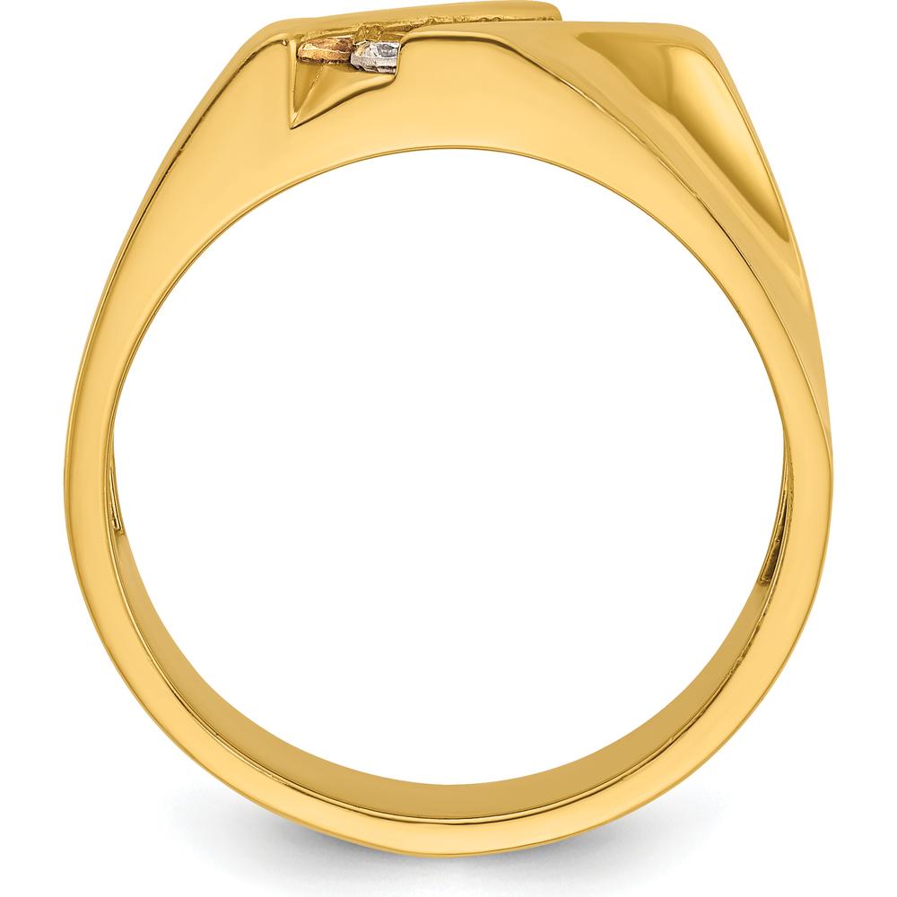 14K Yellow Gold Men's 4-Stone Diamond Ring - 1/3 Carats Total Diamond Weight by IBGoodman