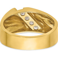 14K Yellow Gold Men's 4-Stone Diamond Ring - 1/3 Carats Total Diamond Weight by IBGoodman