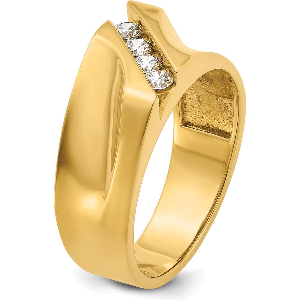 14K Yellow Gold Men's 4-Stone Diamond Ring - 1/3 Carats Total Diamond Weight by IBGoodman