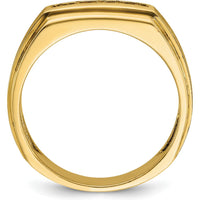 14K Yellow Gold Men's 5-Stone Band Ring with Round Diamonds - 1/4 Carat Total Diamond Weight by IBGoodman