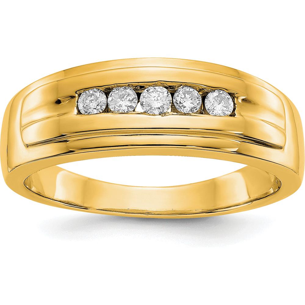 14K Yellow Gold Men's 5-Stone Diamond Ring - 0.25 Carat Total Diamond Weight by 0