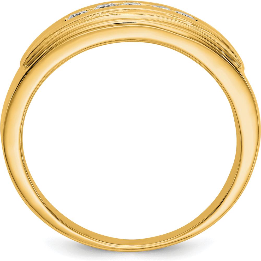 14K Yellow Gold Men's 5-Stone Diamond Ring - 0.25 Carat Total Diamond Weight by 0