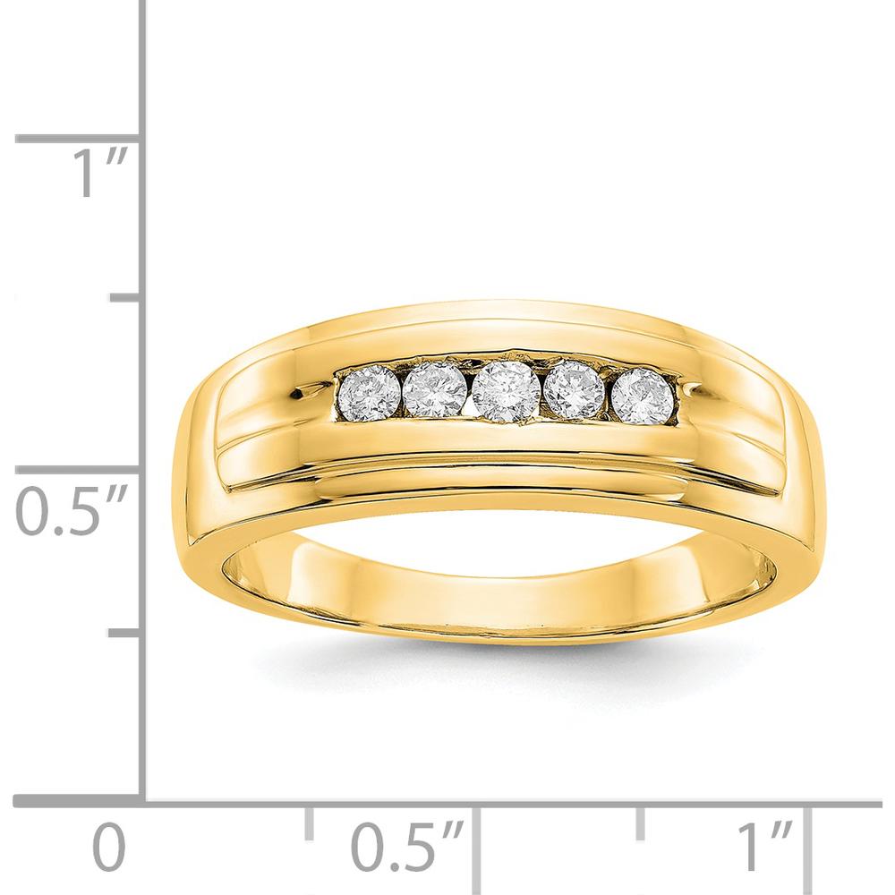 14K Yellow Gold Men's 5-Stone Diamond Ring - 0.25 Carat Total Diamond Weight by 0