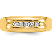 14K Yellow Gold Men's 5-Stone Diamond Ring - 0.25 Carat Total Diamond Weight by 0