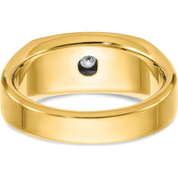 14K Yellow Gold Men's 5-Stone Diamond Ring with Polished and Satin Finish - 1/2 Carat Total Diamond Weight by Luciano & Cie