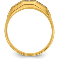 14K Yellow Gold Men's 5-Stone Ring with Round Diamonds - 1.00 Carats Total Diamond Weight by IBGoodman