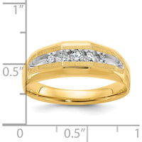 14K Yellow Gold Men's 5-Stone Ring with Round Diamonds - 1.00 Carats Total Diamond Weight by IBGoodman