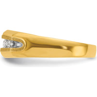 14K Yellow Gold Men's 5-Stone Ring with Round Diamonds - 1.00 Carats Total Diamond Weight by IBGoodman