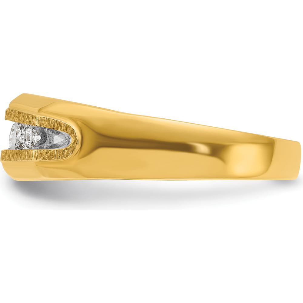 14K Yellow Gold Men's 5-Stone Ring with Round Diamonds - 1.00 Carats Total Diamond Weight by IBGoodman