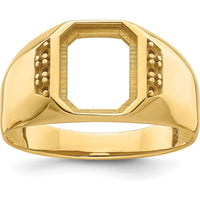 14K Yellow Gold Men's Band Mounting for Onyx Stone - Customizable Ring by Monteluci Fine Jewelry