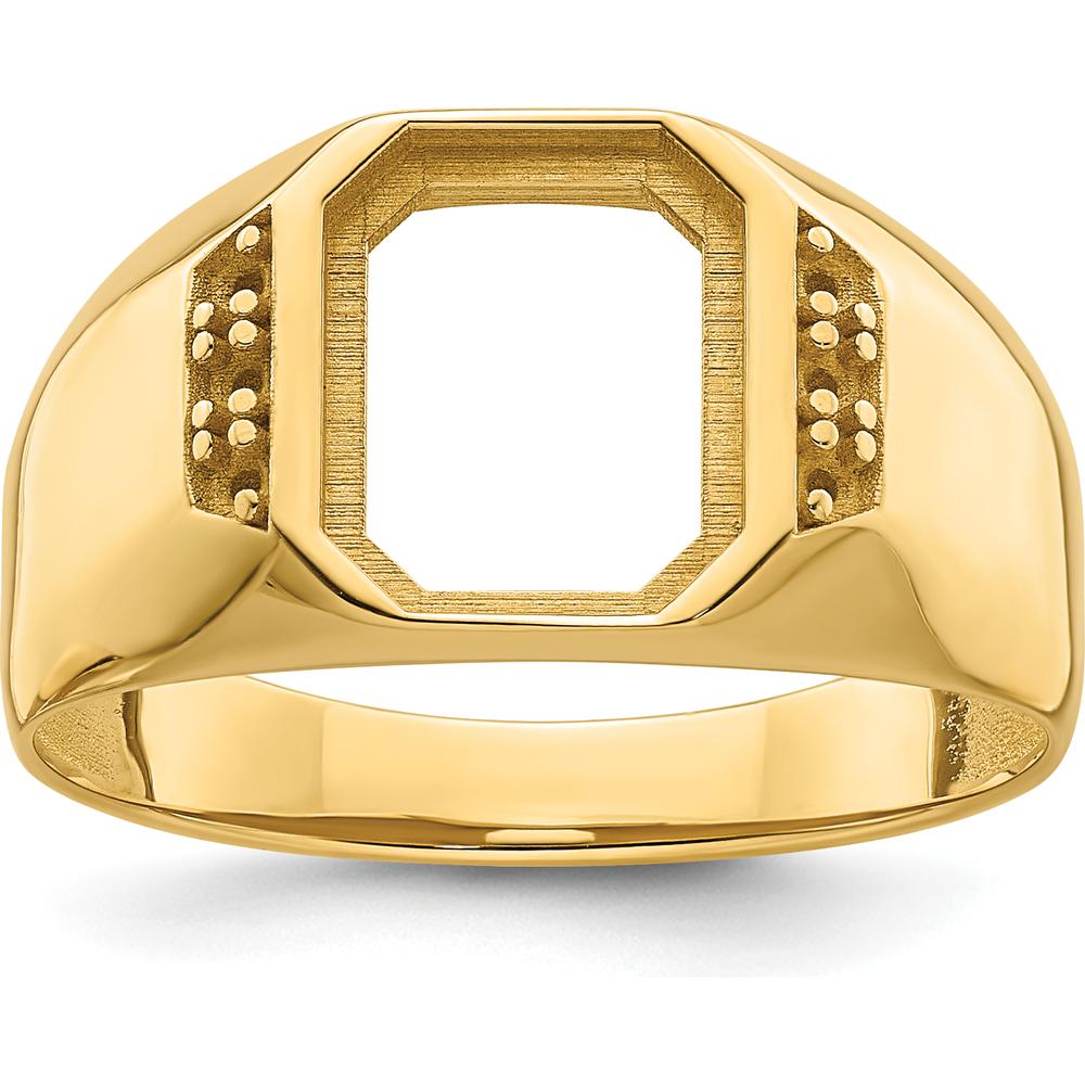 14K Yellow Gold Men's Band Mounting for Onyx Stone - Customizable Ring by Monteluci Fine Jewelry