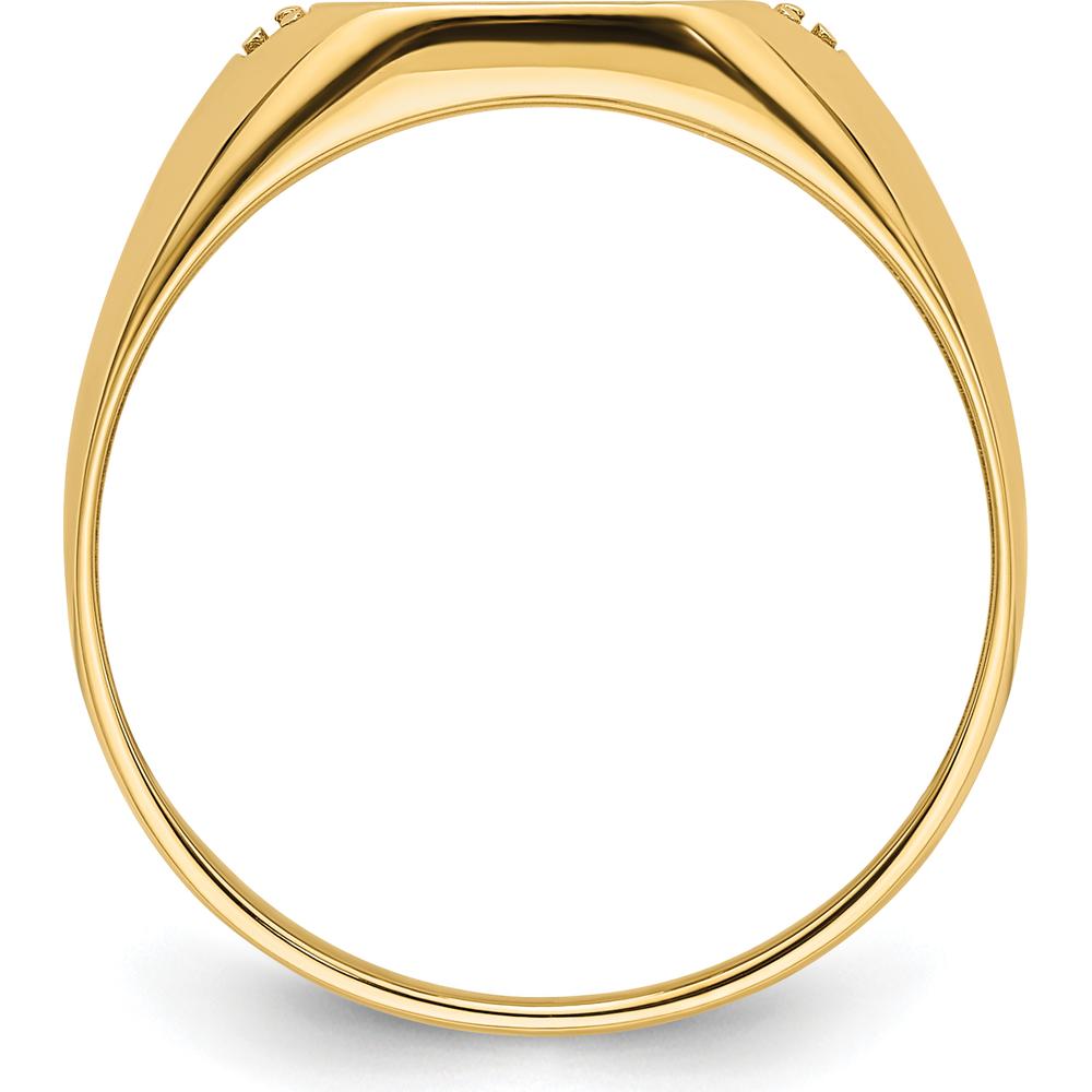 14K Yellow Gold Men's Band Mounting for Onyx Stone - Customizable Ring by Monteluci Fine Jewelry