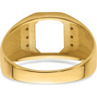14K Yellow Gold Men's Band Mounting for Onyx Stone - Customizable Ring by Monteluci Fine Jewelry