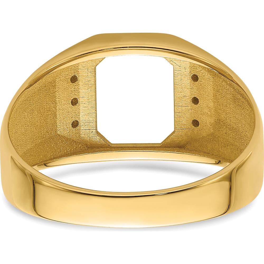 14K Yellow Gold Men's Band Mounting for Onyx Stone - Customizable Ring by Monteluci Fine Jewelry