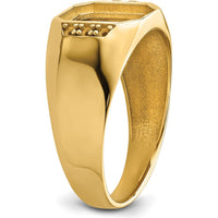 14K Yellow Gold Men's Band Mounting for Onyx Stone - Customizable Ring by Monteluci Fine Jewelry