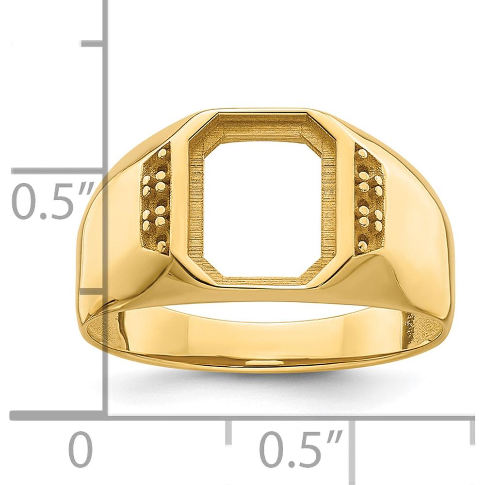 14K Yellow Gold Men's Band Mounting for Onyx Stone - Customizable Ring by Monteluci Fine Jewelry