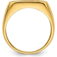14K Yellow Gold Men's Band Mounting - Polished Finish - 18mm Top Width by Monteluci Fine Jewelry