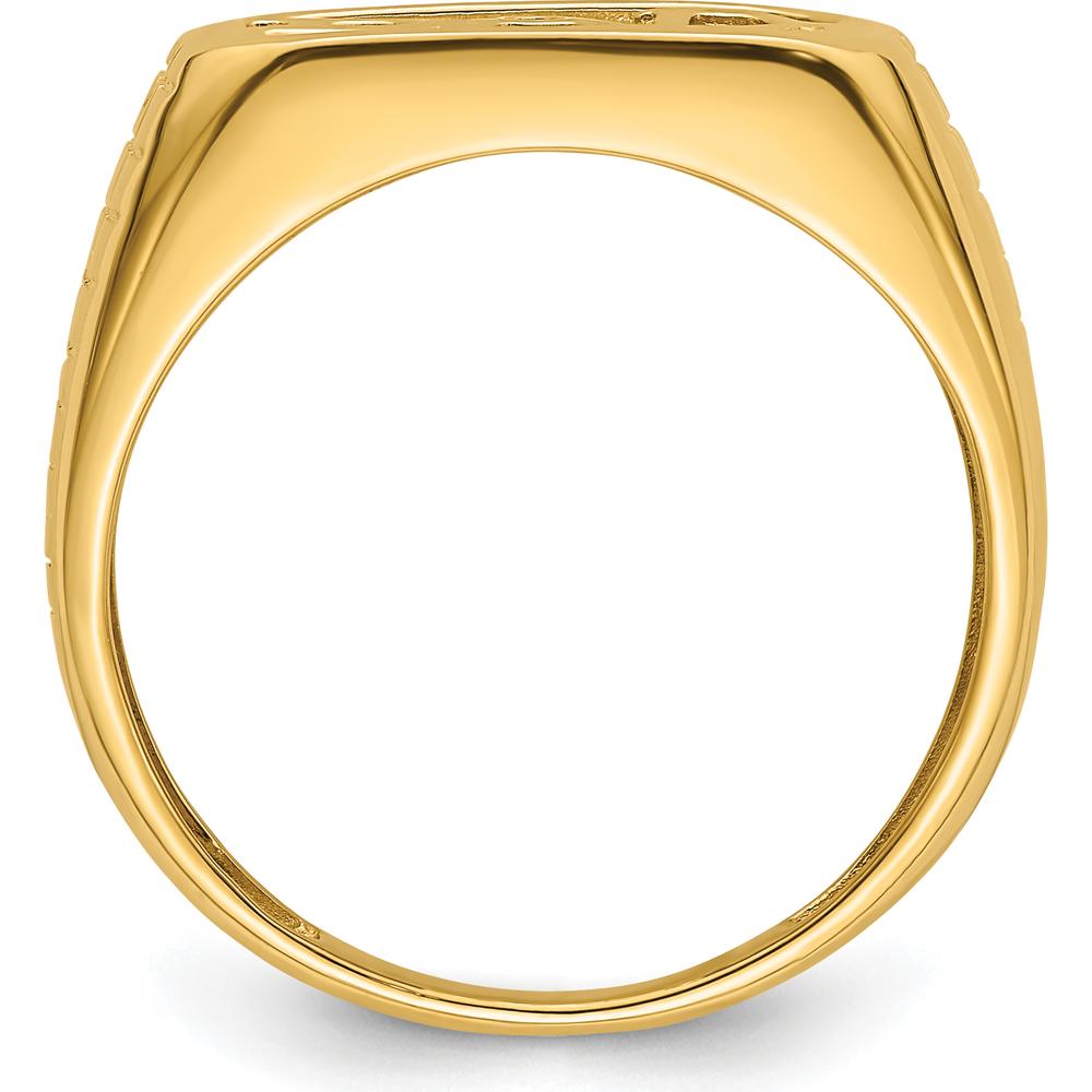 14K Yellow Gold Men's Band Mounting - Polished Finish - 18mm Top Width by Monteluci Fine Jewelry
