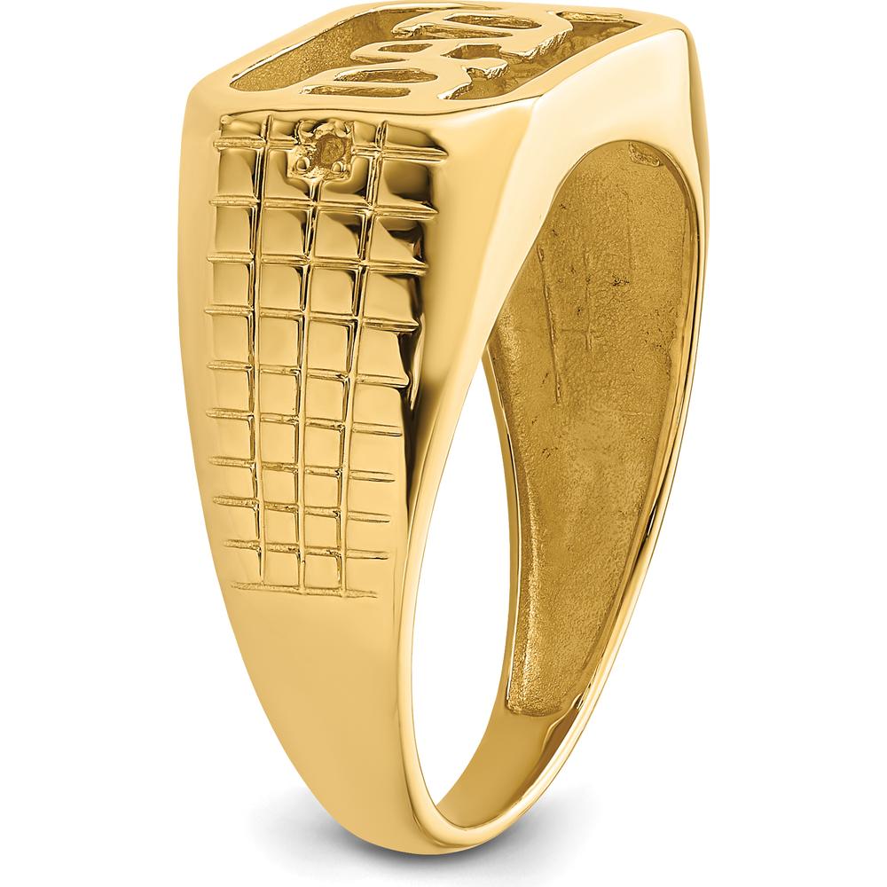 14K Yellow Gold Men's Band Mounting - Polished Finish - 18mm Top Width by Monteluci Fine Jewelry