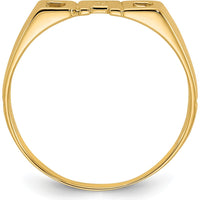14K Yellow Gold Men's Band Ring with Round Diamond Accent - 0.004 Carat Total Diamond Weight by IBGoodman