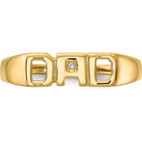 14K Yellow Gold Men's Band Ring with Round Diamond Accent - 0.004 Carat Total Diamond Weight by IBGoodman