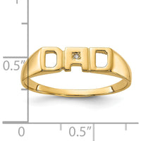 14K Yellow Gold Men's Band Ring with Round Diamond Accent - 0.004 Carat Total Diamond Weight by IBGoodman
