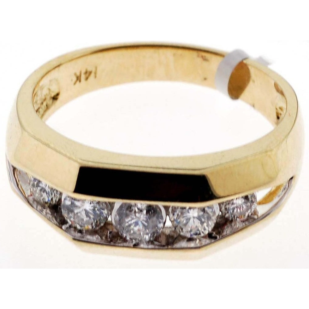 14K Yellow Gold Men's Band with Channel Set Round Diamonds - 0.44 Carat Total Diamond Weight by Auriventus