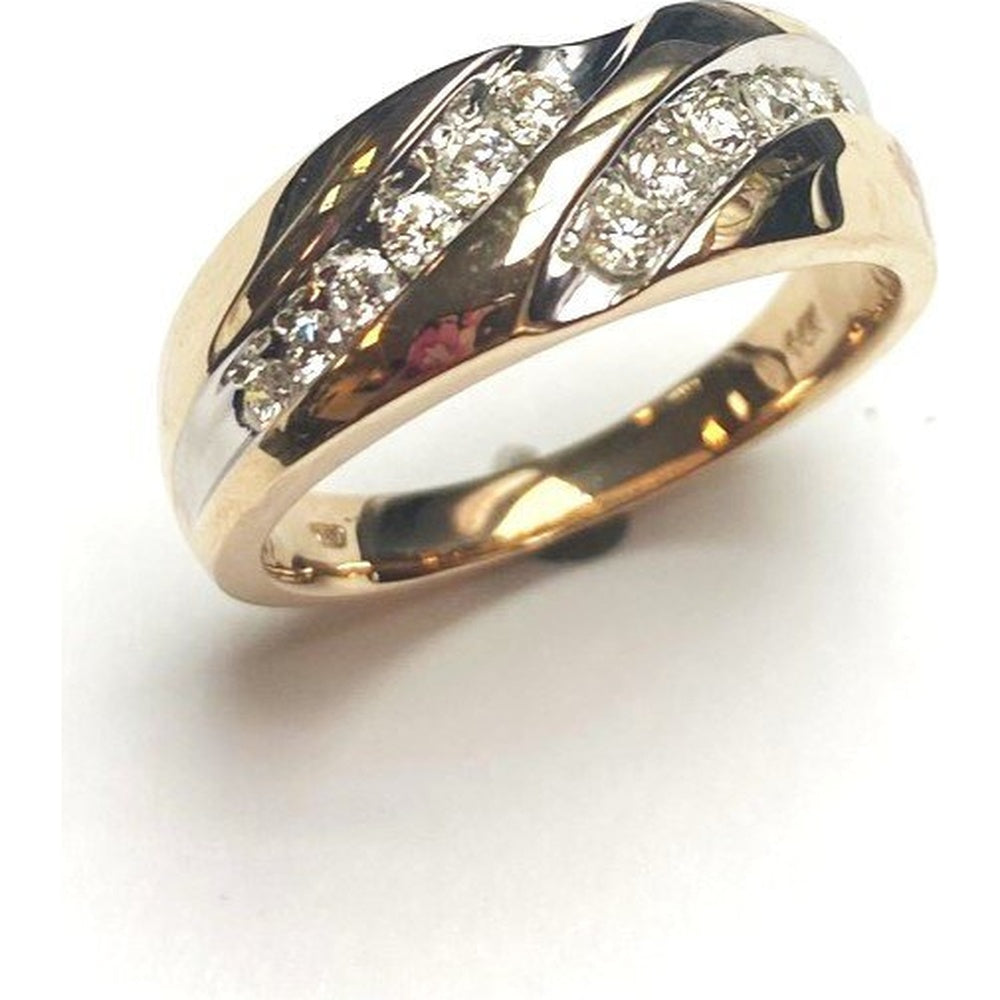 14K Yellow Gold Men's Band with Channel-Set Round Diamonds - 0.53 Carat Total Diamond Weight by Auriventus