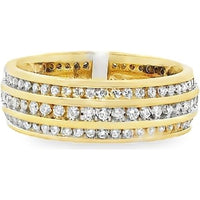 14K Yellow Gold Men's Band with Prong-Set Round Diamonds - 1.51 Carat Total Diamond Weight by Auriventus