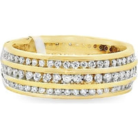 14K Yellow Gold Men's Band with Prong-Set Round Diamonds - 1.51 Carat Total Diamond Weight by Auriventus