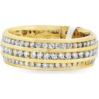 14K Yellow Gold Men's Band with Prong-Set Round Diamonds - 1.51 Carat Total Diamond Weight by Auriventus