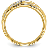 14K Yellow Gold Men's Band with Round Diamonds - 1/6 Carats Total Diamond Weight by IBGoodman