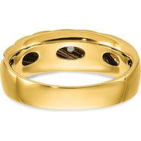 14K Yellow Gold Men's Band with Round Diamonds - 1/6 Carats Total Diamond Weight by IBGoodman