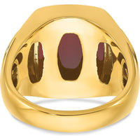14K Yellow Gold Men's Carnelian and 1/10 Carats Diamond Ring by IBGoodman