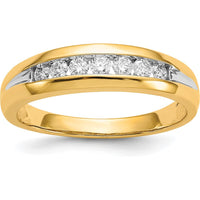 14K Yellow Gold Men's Channel Ring with Round Diamonds - 0.28 Carat Total Diamond Weight by 0