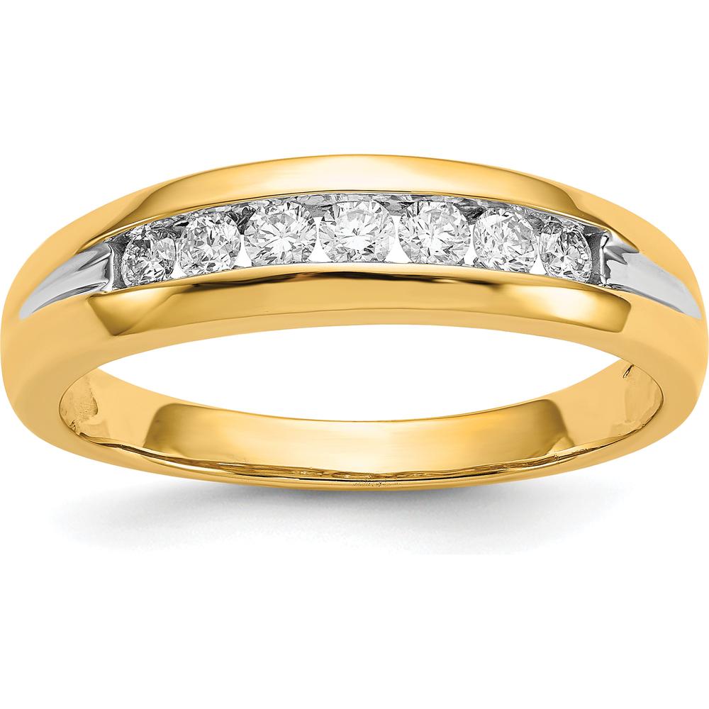 14K Yellow Gold Men's Channel Ring with Round Diamonds - 0.28 Carat Total Diamond Weight by 0