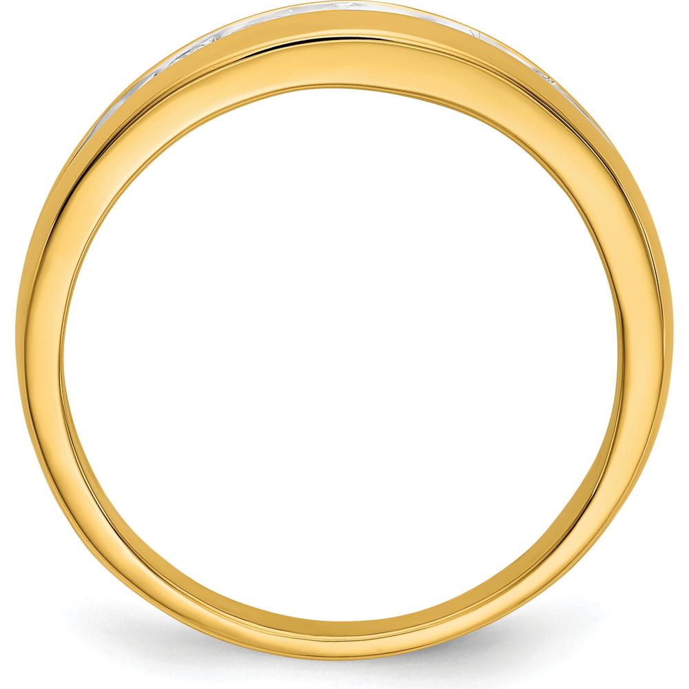 14K Yellow Gold Men's Channel Ring with Round Diamonds - 0.28 Carat Total Diamond Weight by 0