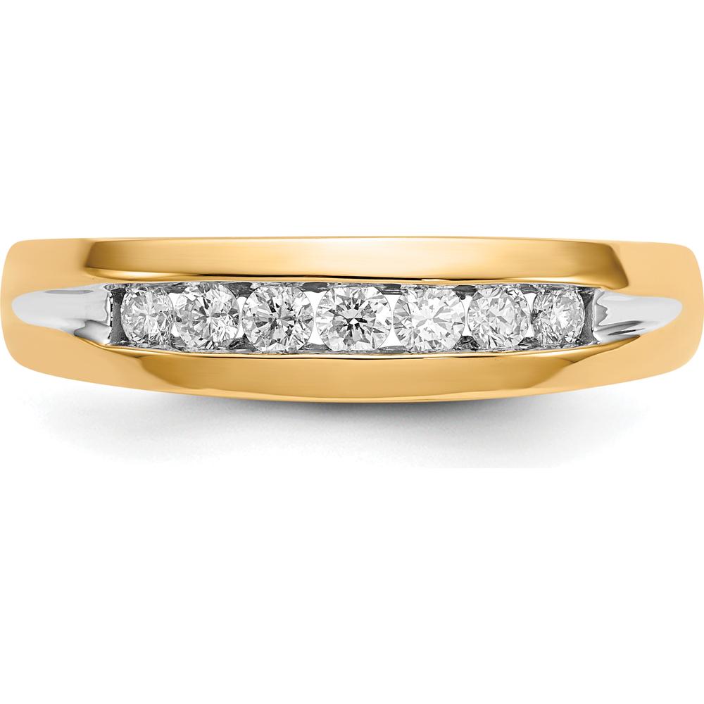 14K Yellow Gold Men's Channel Ring with Round Diamonds - 0.28 Carat Total Diamond Weight by 0