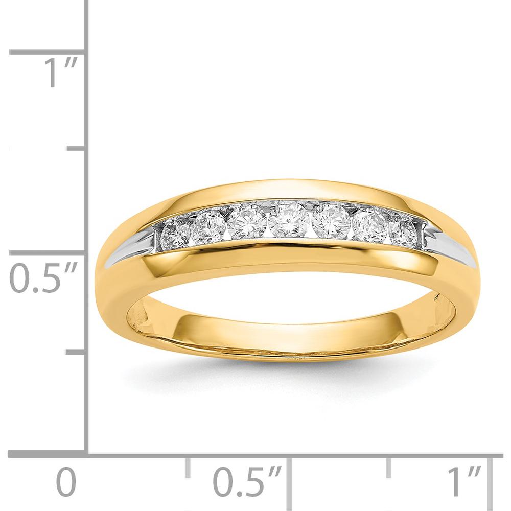 14K Yellow Gold Men's Channel Ring with Round Diamonds - 0.28 Carat Total Diamond Weight by 0