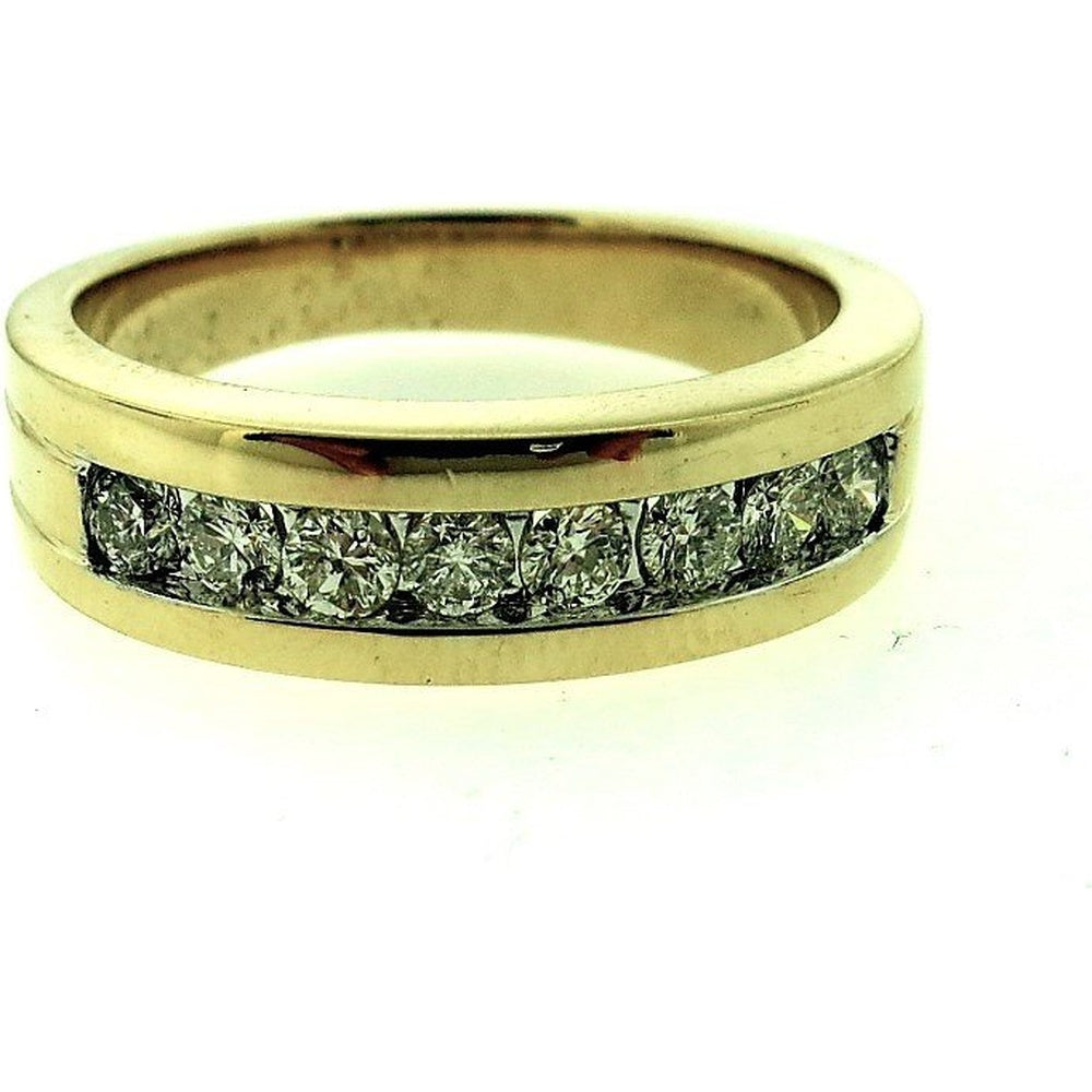 14K Yellow Gold Men's Channel Set Diamond Band with Round Cut Diamonds - 0.62 Carat Total Diamond Weight by Auriventus