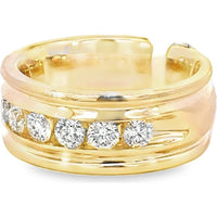 14K Yellow Gold Men's Channel Set Round Diamond Band - 1.65 Carat Total Diamond Weight by Auriventus