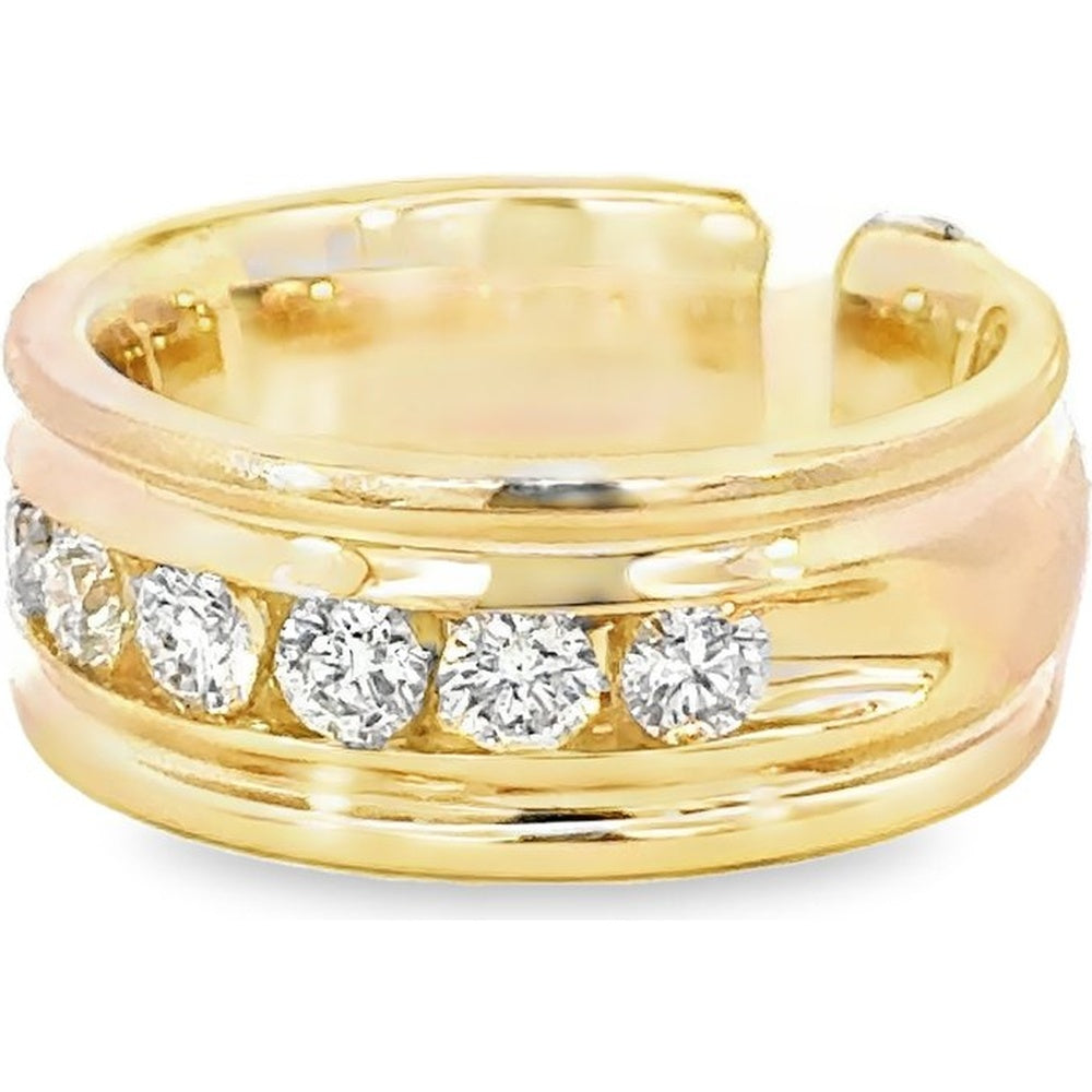 14K Yellow Gold Men's Channel Set Round Diamond Band - 1.65 Carat Total Diamond Weight by Auriventus