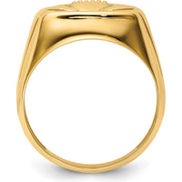 14K Yellow Gold Men's Claddagh Ring Mounting with Polished Finish - Size 8 to 12 by IBGoodman