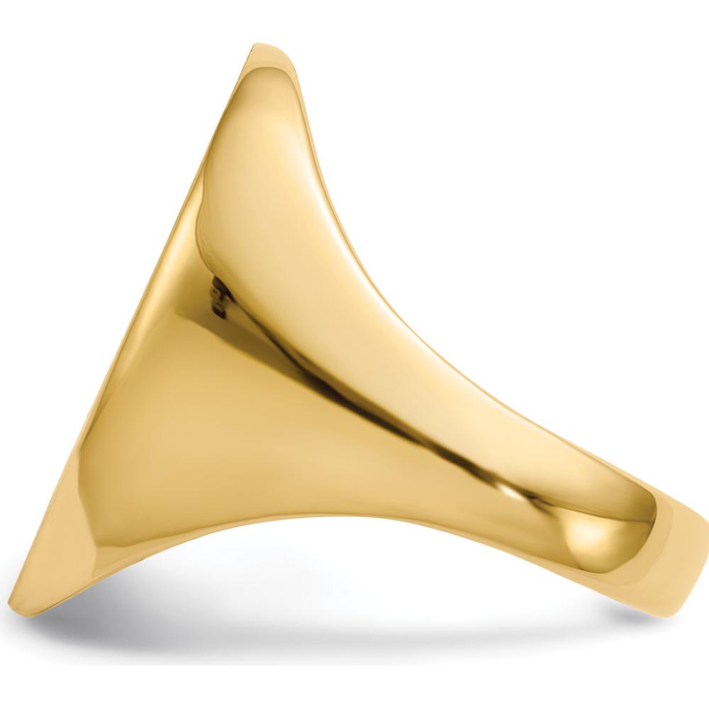 14K Yellow Gold Men's Closed Back Signet Ring with Polished and Satin Finish - Size 8-12 by 0
