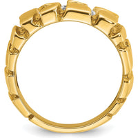 14K Yellow Gold Men's Cluster Ring with 1/2 Carat Diamond Nugget Design by IBGoodman