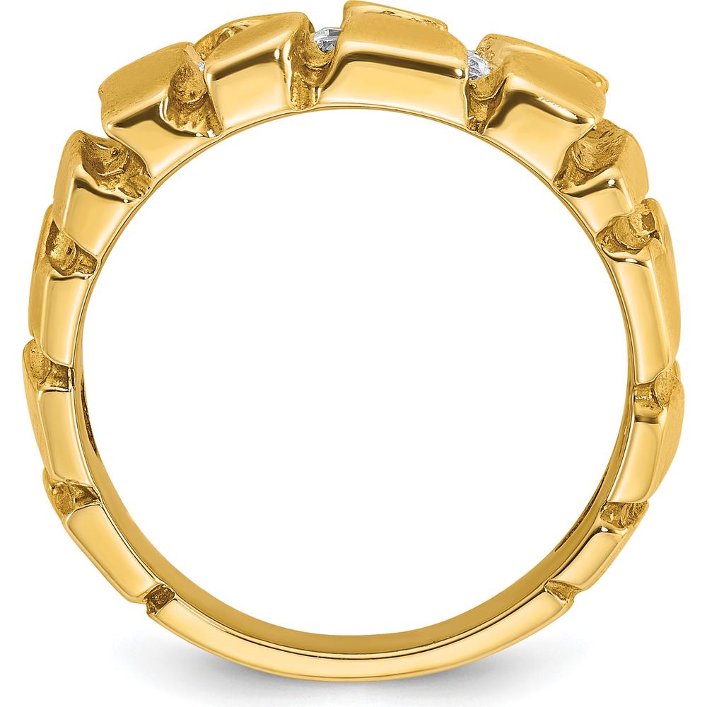 14K Yellow Gold Men's Cluster Ring with 1/2 Carat Diamond Nugget Design by IBGoodman